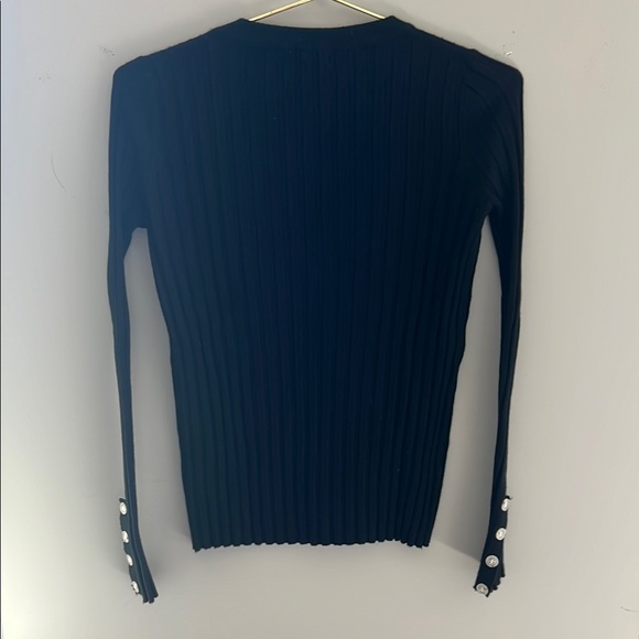 Black Crew Neck Long Sleeve Sweatshirt - Picture 3 of 4